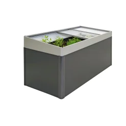 BIOHORT TILBEHØR 2X1 MISTBÆNK KVARTSGRÅ METALLIC 23 X 200 X 101 CM