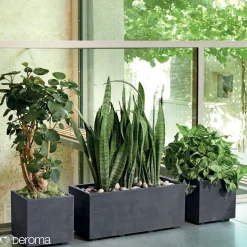 DEROMA MILLENIUM 208-610 PLANTEKASSE PLASTIK ANTRACITGRÅ L79 CM