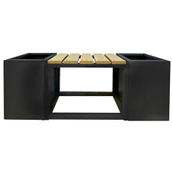 GARDEN LIFE MED 2 PLANTEKASSER HAVEBÆNK SORT 120 CM