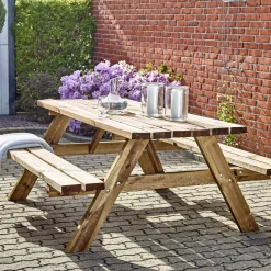 HORTUS 42 MM TRYKIMPRÆGNERET FYRRETRÆ BORDBÆNKESÆT NATUR