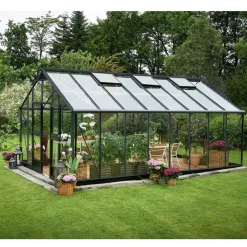 JULIANA GARTNER DRIVHUS 3 MM HÆRDET GLAS HELE BANER ANTRACIT 21,4 M2