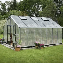 JULIANA GARTNER EKSKL. SOKKEL DRIVHUS 10 MM POLY ALUMINIUM 18,8 M2