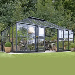 JULIANA GRAND OASE DRIVHUS 3 MM HÆRDET GLAS HELE BANER ANTRACIT 25,6 M2