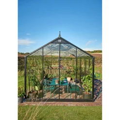 JULIANA JUBII 60 EKSKL. SOKKEL DRIVHUS 3 MM HÆRDET GLAS HELE BANER SORT 15,1 M2