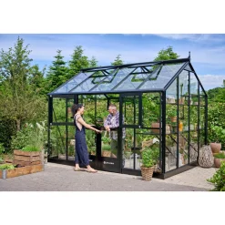 JULIANA JUBII 60 EKSKL. SOKKEL DRIVHUS 3 MM HÆRDET GLAS HELE BANER SORT 10,9 M2