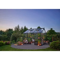 JULIANA JUBII 60 EKSKL. SOKKEL DRIVHUS 3 MM HÆRDET GLAS HELE BANER SORT 10,9 M2