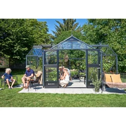 JULIANA ORANGERI DRIVHUS 3 MM HÆRDET GLAS HELE BANER ANTRACIT 21,5 M2