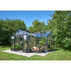 JULIANA ORANGERI DRIVHUS 3 MM HÆRDET GLAS HELE BANER ANTRACIT 21,5 M2
