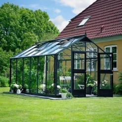 JULIANA PREMIUM EKSKL. SOKKEL DRIVHUS 3 MM HÆRDET GLAS HELE BANER ANTRACIT 13 M²