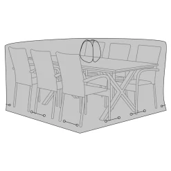 OUTRIUM BORD+6 STOLE OVERTRÆK SORT