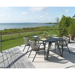 OUTRIUM CARROS/COMO MED 4 STOLE HAVEMØBELSÆT SORT/LYS SAND