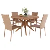 OUTRIUM ESTORIL/NAPOLI MED 4 STOLE HAVEMØBELSÆT TEAK/NATUR
