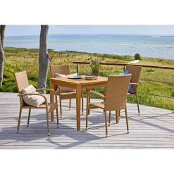 OUTRIUM GILI/NAPOLI MED 4 STOLE HAVEMØBELSÆT TEAK