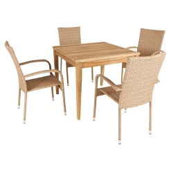 OUTRIUM GILI/NAPOLI MED 4 STOLE HAVEMØBELSÆT TEAK