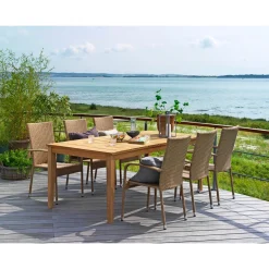 OUTRIUM GILI/NAPOLI MED 6 STOLE HAVEMØBELSÆT TEAK/NATUR