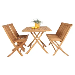 OUTRIUM JAVA/SYROS BORD + 2 STOLE + BÆNK HAVEMØBELSÆT TEAK