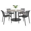 OUTRIUM LEROS/MURCIA BORD + 4 STOLE HAVEMØBELSÆT GRÅ / SORT
