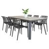 OUTRIUM LEROS/MURCIA BORD + 6 STOLE HAVEMØBELSÆT GRÅ / SORT