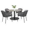 OUTRIUM LEROS/PALMA BORD + 4 STOLE HAVEMØBELSÆT GRÅ