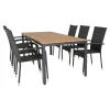 OUTRIUM PISA/NAPOLI MED 6 STOLE HAVEMØBELSÆT NATUR/SORT
