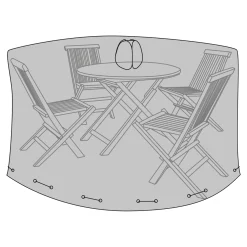 OUTRIUM RUNDT BORD+4 STOLE OVERTRÆK SORT