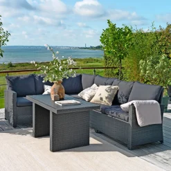 OUTRIUM SARDINIEN MED EKSTRA HØJ RYG SOFASÆT SORT