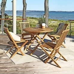 OUTRIUM SYROS MED 4 STOLE HAVEMØBELSÆT NATUR