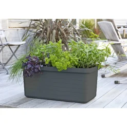 PINDSTRUP SELVVANDENDE PLANTEKASSE M/HJUL ANTRACIT