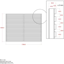 PLUS HEGN FUNGICIDBEHANDLET OG GRUNDMALET UMBRAGRÅ 180 X 140 CM