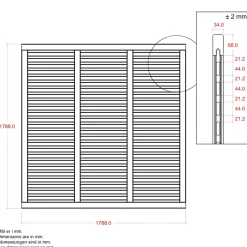 PLUS HEGN FUNGICIDBEHANDLET OG GRUNDMALET SORT 180 X 180 CM