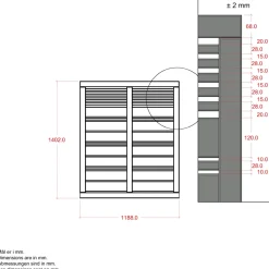 PLUS HEGN FUNGICIDBEHANDLET OG GRUNDMALET UMBRAGRÅ 120 X 140 CM