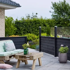 PLUS KLINK PROFILHEGN TRYKIMPRÆGNERET OG GRUNDMALET SORT 174 X 125 CM