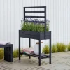 PLUS PÅ BEN MED ESPALIER BLOMSTERKASSE SORT 137 X 37 X 88 CM