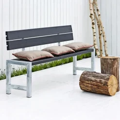 PLUS PLANKEBÆNK SORT 176 CM