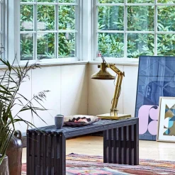 PLUS RUSTIK TRALLEBÆNK SORT 138 CM