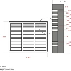 PLUS SILENCE TRÆHEGN FUNGICIDBEHANDLET OG GRUNDMALET SORT 176 X 140 CM
