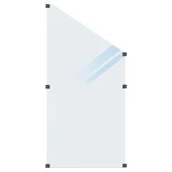 PLUS SKRÅELEMENT GLASHEGN HÆRDET FROSTED 90 X 180 X 90 X 0.60 CM