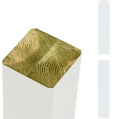 PLUS STOLPE OMLIMET TRYKIMP. GRUNDMALET HVID 9 X 9 X 298 CM