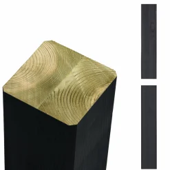 PLUS STOLPE TRYKIMPRÆGNERET NTR KL. A OG GRUNDMALET SORT 9 X 9 X 238 CM