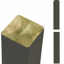 PLUS STOLPE TRYKIMPRÆGNERET NTR KL. A OG GRUNDMALET UMBRAGRÅ 9 X 9 X 98 CM