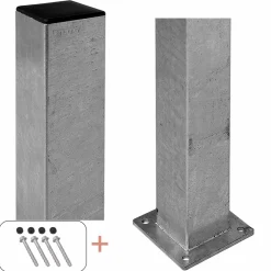 PLUS STOLPE VARMGALVANISERET STÅL 8 X 8 X 186 CM