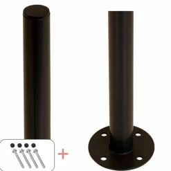 PLUS STOLPE VARMGALVANISERET OG PULVERLAKERET GRÅSORT 4.24 X 4.24 X 96 CM