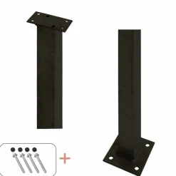 PLUS STOLPE VARMGALVANISERET OG PULVERLAKERET SORT 4.50 X 4.50 X 103.30 CM