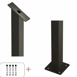 PLUS STOLPE VARMGALVANISERET OG PULVERLAKERET SORT 4.50 X 4.50 X 87.10 CM