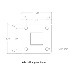 PLUS STOLPE VARMGALVANISERET STÅL 4.50 X 4.50 X 132 CM