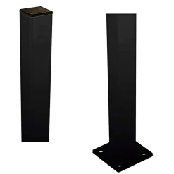 PLUS STOLPE VARMGALVANISERET OG PULVERLAKERET SORT 4.50 X 4.50 X 95 CM