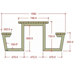 PLUS WEGA BORDBÆNKESÆT NATUR